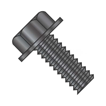 Usa Industrials 5/16"-18 x 1 in External Hex Flange Hex Machine Screw, Black Oxide Steel BULK-SCRW-8578